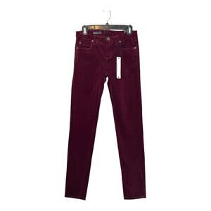 KUT Diana burgundy corduroy velvet skinny jeans size 0